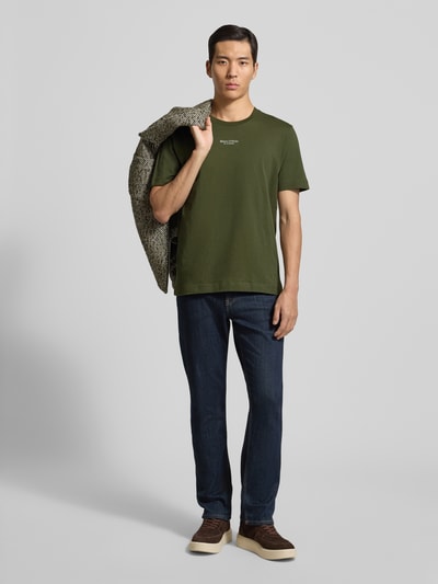 Marc O'Polo Regular fit T-shirt van puur katoen Olijfgroen - 1