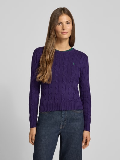 Polo Ralph Lauren Gebreide pullover met labelstitching, model 'JULIANNA' Paars - 4