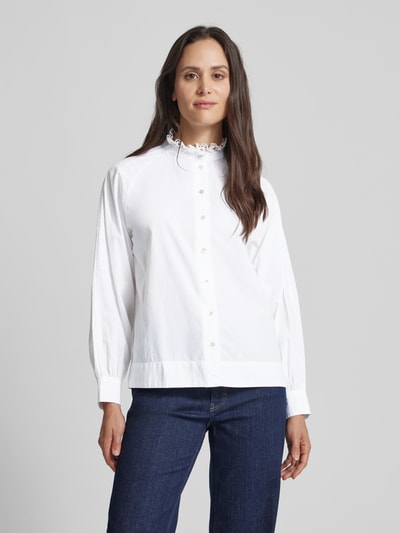 Rich & Royal Regular fit overhemdblouse met opstaande kraag Offwhite - 4