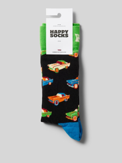 Happy Socks Socken mit Label-Print Black 1