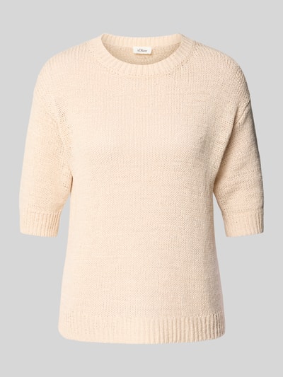 s.Oliver RED LABEL Relaxed Fit Strickpullover aus Baumwoll-Mix Beige 2