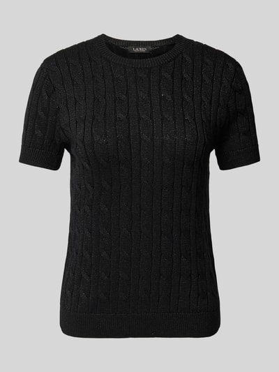 Lauren Ralph Lauren Strickshirt mit Zopfmuster Modell 'EYELAH' Black 1