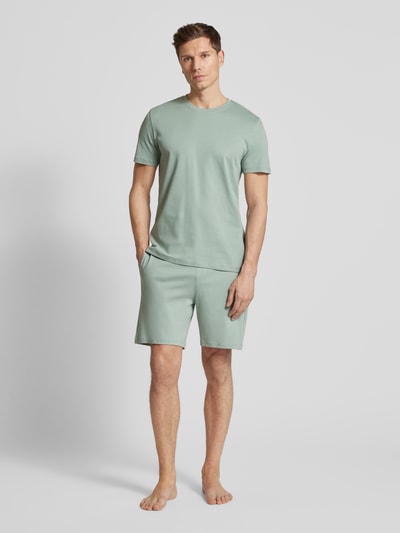 Christian Berg Men T-shirt met geribde ronde hals Metallic groen - 1