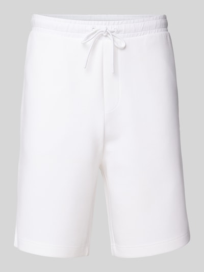 BOSS Green Regular Fit Sweatshorts mit elastischem Bund Modell 'Headlo' Weiss 2