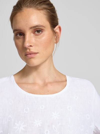 ZABAIONE Loose Fit Blusenshirt aus reinem Leinen Weiss 3