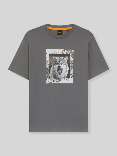 BOSS Orange Regular fit T-shirt van katoenjersey, model 'LUPO' Antraciet - 2
