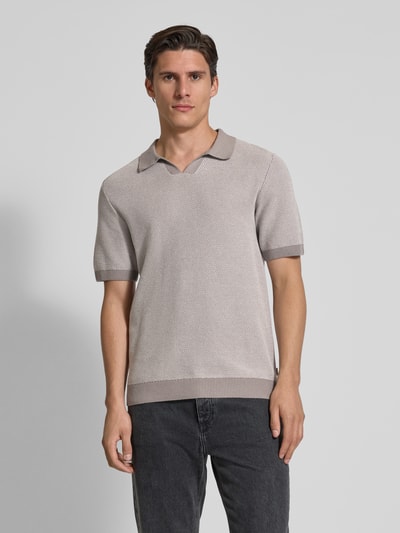 Jack & Jones Premium Regular fit poloshirt met V-hals Middengrijs - 4