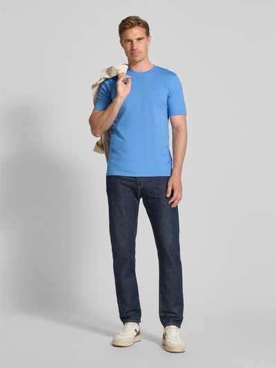 Scotch & Soda T-shirt met logostitching Aquablauw - 1