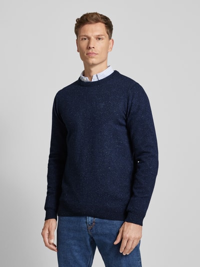 Barbour Strickpullover mit Label-Stitching Modell 'Tisbury' Marine 4