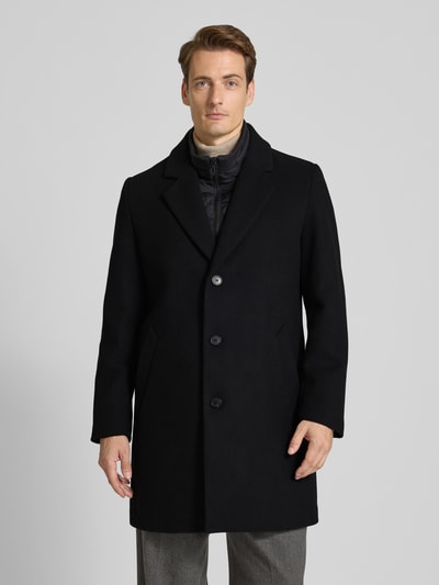 Antony Morato Regular fit lange jas met reverskraag, model 'Rupert' Zwart - 4