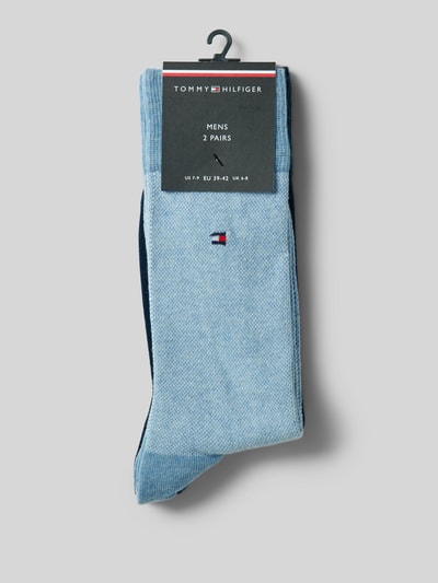 Tommy Hilfiger Socken mit Label-Details im 2er-Pack Modell 'Birdeye' Bleu Melange 3