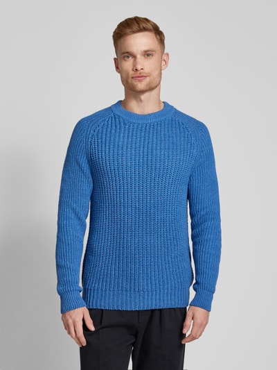 Thinking Mu Strickpullover mit Rundhalsausschnitt Hellblau 4