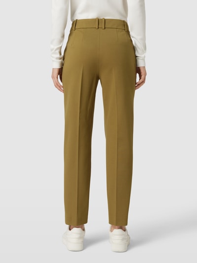 Esprit Collection Stoffen broek in effen design met persplooien Olijfgroen - 5