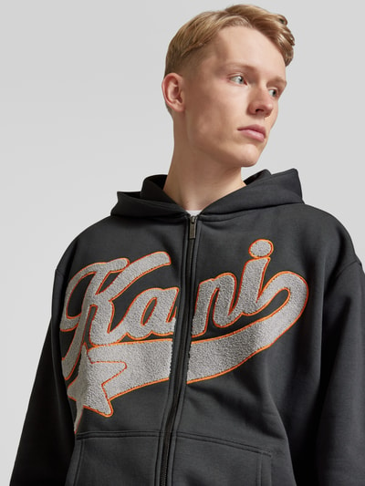 KARL KANI Sweatjacke mit Label-Stitching Anthrazit 3