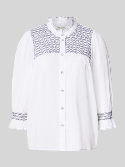 Christian Berg Woman Relaxed Fit Langarmbluse aus reiner Baumwolle Weiss 2