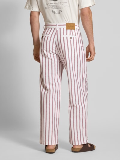 PROHIBITED Wide Leg Stoffhose mit Leinen-Anteil Rot 5