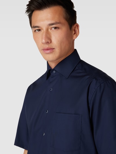 Eterna Zakelijk overhemd met 1/2-mouwen, model 'Kent' Marineblauw - 3