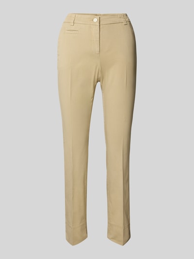 Cambio Spodnie materiałowe o kroju skinny fit w kant model ‘STELLA’ Camel 2