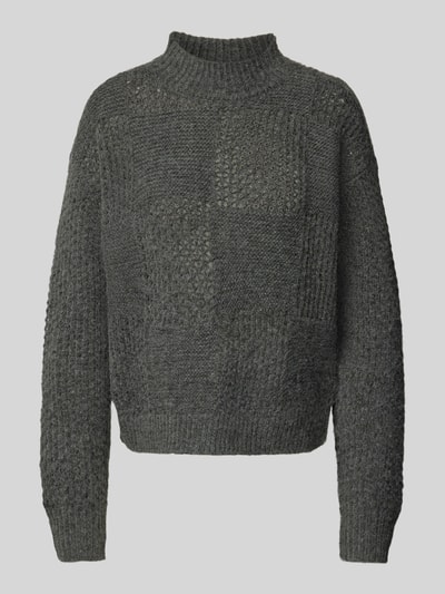 Vero Moda Regular fit gebreide pullover met opstaande kraag, model 'MOON' Middengrijs - 2