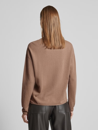 Luisa Cerano Oversized wollen pullover met kasjmier en ronde hals Roodbruin - 5