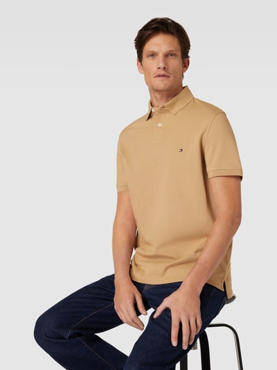 Tommy Hilfiger Poloshirt met labelstitching Kaki - 3