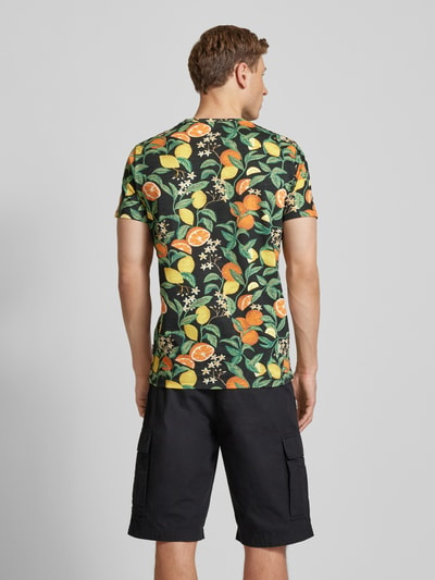 Blend T-shirt met all-over motiefprint Zwart - 5