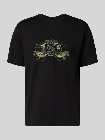 HUGO Comfort Fit T-Shirt aus reiner Baumwolle Black 2
