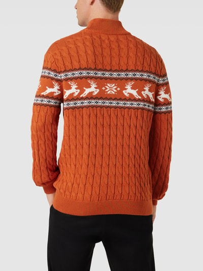 MCNEAL Strickpullover mit eingewebtem Muster Cognac 5