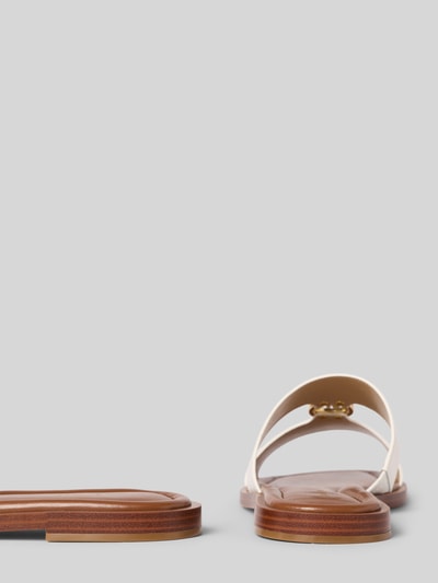 Produktfoto, Sandalette aus Leder mit Label-Applikation Modell 'ERIN' von MICHAEL Michael Kors in Braun und Beige, Schlupfform, Abgerundete-Spitze, Absatzhöhe 1 cm, Damen, Echtleder