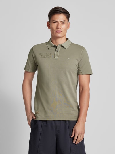 camel active Koszulka polo z wyhaftowanym logo Khaki 4