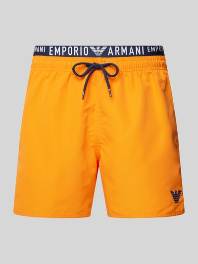 Emporio Armani Zwembroek met elastische band met logo Oranje - 1