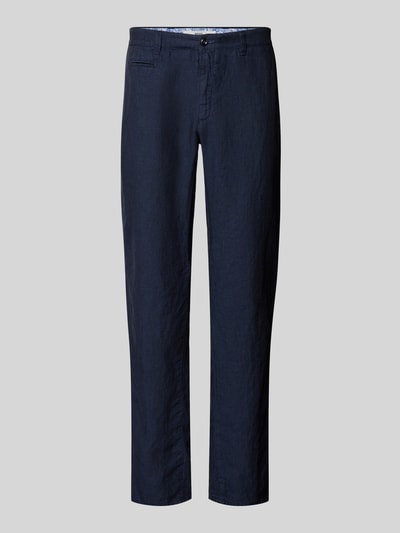 Brax Linnen broek met achterzakken Donkerblauw - 2