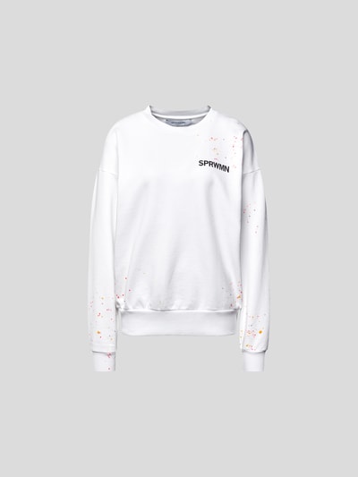 SPRWMN Sweatshirt mit Brand-Schriftzug Weiß 2