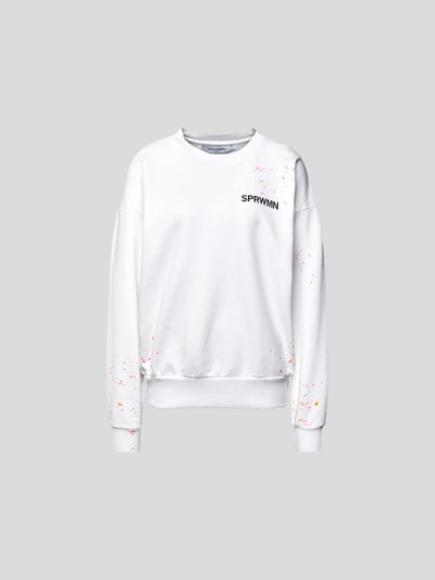 SPRWMN Sweatshirt mit Brand-Schriftzug Weiss 2