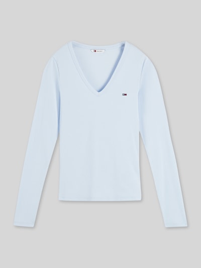 Tommy Jeans Slim Fit Langarmshirt mit Logo-Detail Hellblau 2