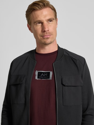 Antony Morato T-shirt met labelprint Bordeaux - 3