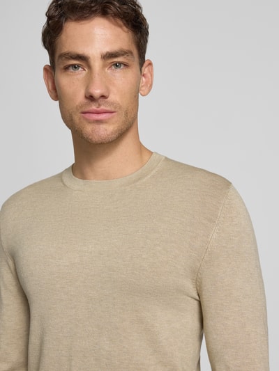 MCNEAL Strickpullover mit gerippten Abschlüssen Mud Melange 3