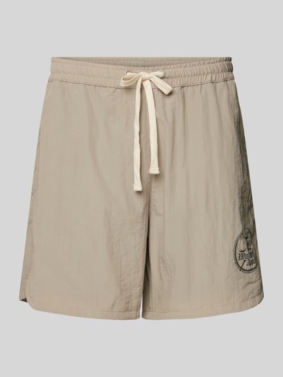 Multiply Apparel Regular Fit Shorts mit Label-Print Beige 2