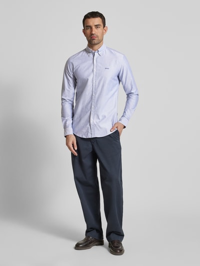 BOSS Regular Fit Business-Hemd mit Button-Down-Kragen Modell 'Roan' Marine 1