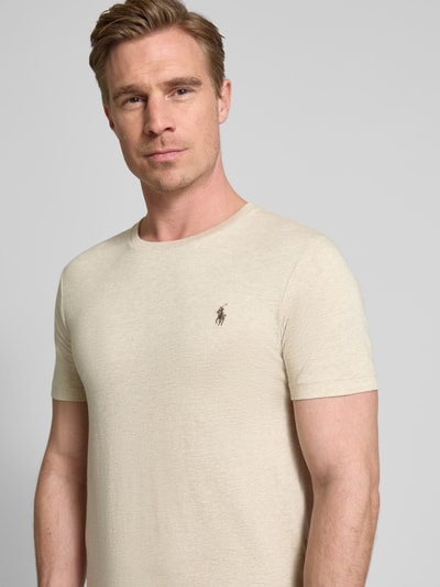 Polo Ralph Lauren T-Shirt mit Label-Stitching Beige Melange 3