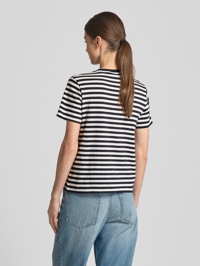 Gant T-Shirt mit Label-Stitching Marine 5