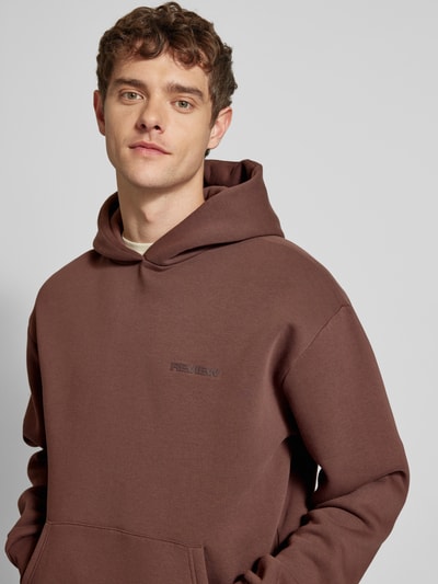 REVIEW Hoodie mit Label-Detail Dunkelbraun 3