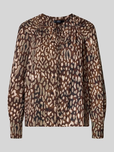 Mango Regular Fit Bluse mit Schlüsselloch-Ausschnitt Modell 'STEFI' Dunkelbraun 2