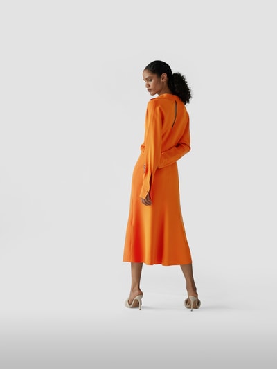 Victoria Beckham Maxikleid mit Umlegekragen Orange 5