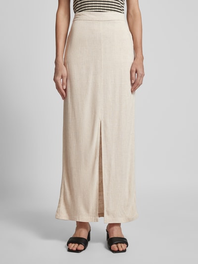 Vero Moda Midirok met loopsplit, model 'VERA' Beige - 4