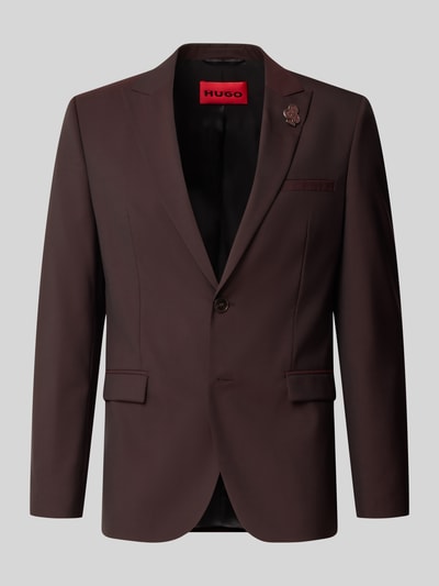HUGO Slim Fit Sakko aus Schurwolle mit Logo-Detail Bordeaux 1