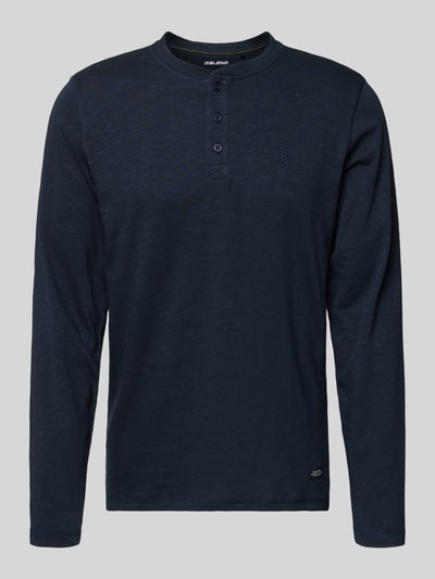 Blend Longsleeve mit kurzer Knopfleiste Modell 'BRAT' Dunkelblau 2