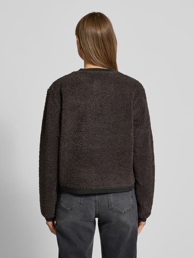 Neo Noir Teddyjacke mit Knopfleiste Mittelgrau 5