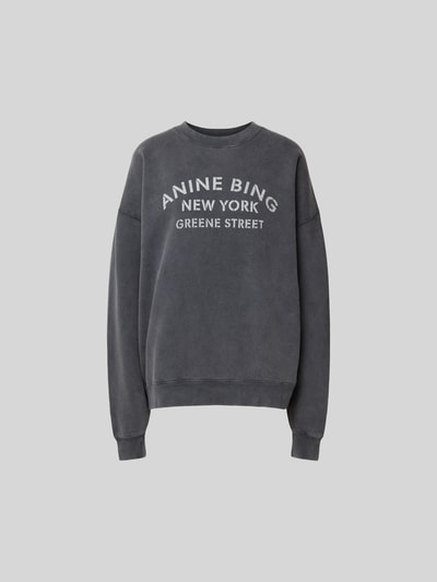 Anine Bing Oversized Sweatshirt mit Label-Print Black 1