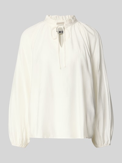 ICHI Regular Fit Bluse mit Schlüsselloch-Ausschnitt Modell 'KARLANI' Offwhite 2